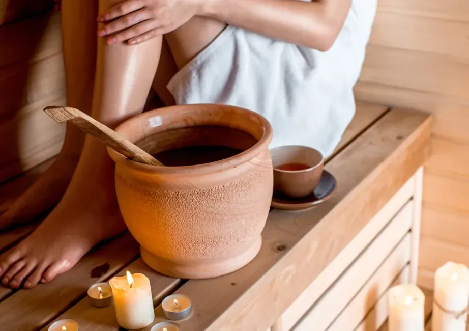 Un momento de pausa en la sauna